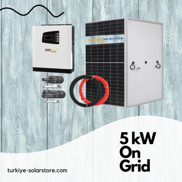 5 kW Solar Paket Şebeke Bağlantılı (On-Grid) Güneş Enerji Sistemi 