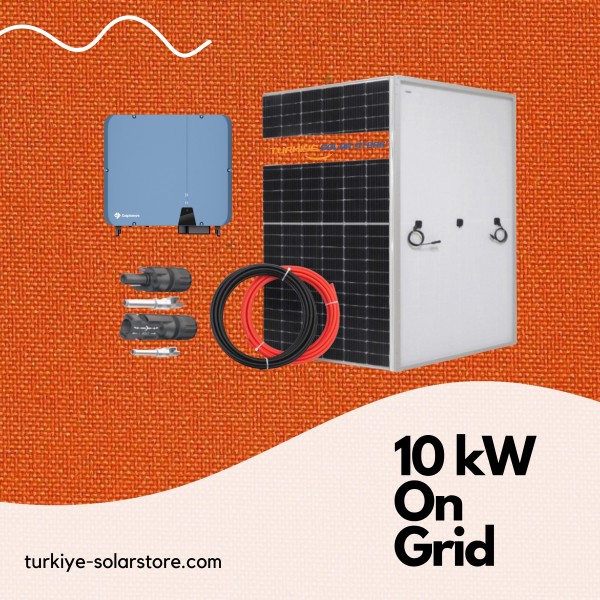 10 kW Solar Paket Şebeke Bağlantılı (On-Grid) Güneş Enerji Sistemi